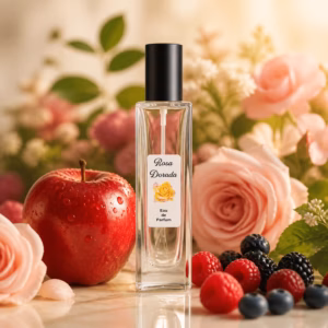 Perfume equivalente a Eden Juicy Apple 01 Kayali Fragrances unisex Perfume equivalente a Eden Juicy Apple 01 Kayali Fragrances unisex con frasco Rosa Dorada negro