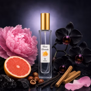 Perfume equivalente a Love Me The Onyx Parfum Tous para mujer con frasco Rosa Dorada de tapón dorado