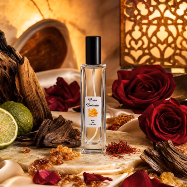 Perfume equivalente a Oud Ispahan Dior unisex Perfume equivalente a Oud Ispahan Dior para hombre y mujer con frasco Rosa Dorada negro