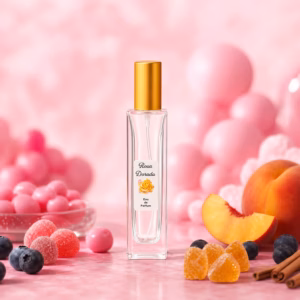 Perfume equivalente a Toy 2 Bubble Gum Moschino para mujer con frasco Rosa Dorada dorado