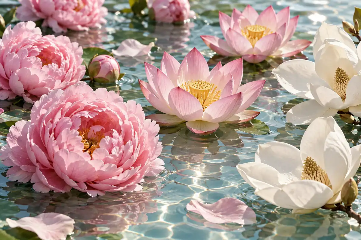 Peonía, loto y magnolia, corazón del perfume equivalente a Bright Crystal