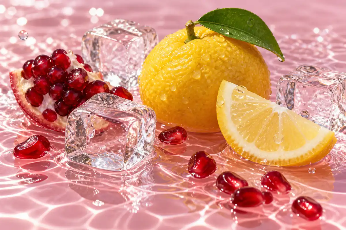 Yuzu, granada y hielo, salida del perfume equivalente a Bright Crystal