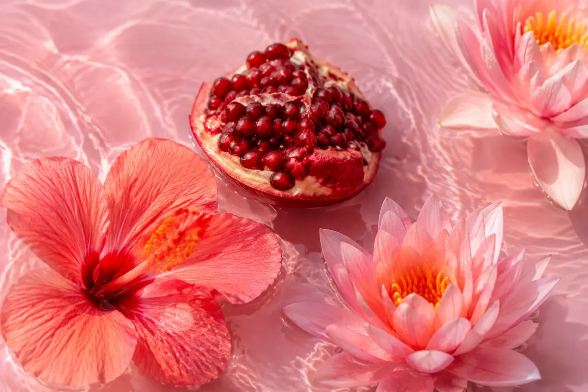 Granada, hibisco y nenúfar en el corazón del perfume equivalente a Omnia Coral