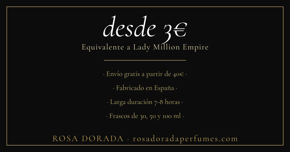 Perfume equivalente a Lady Million Empire Paco Rabanne 3 Equivalente a Lady Million Empire Paco Rabanne desde 3€