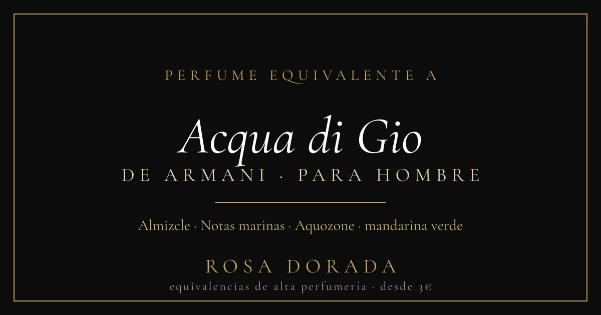 Perfume equivalente a Acqua di Gio Armani hombre