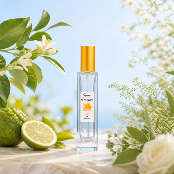 Perfume equivalente a Agua de Rocío de Victorio & Lucchino para mujer – frasco Rosa Dorada con tapón dorado