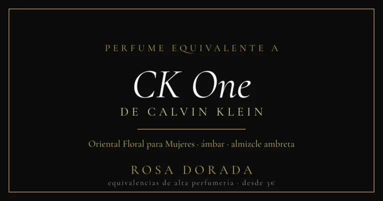 Perfume equivalente a CK One Calvin Klein