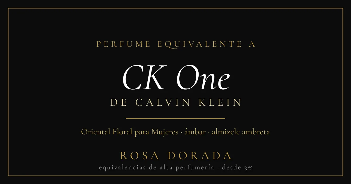 Perfume equivalente a CK One Calvin Klein
