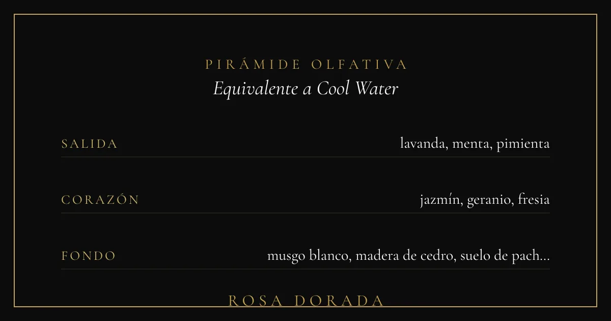 Pirámide olfativa equivalente a Cool Water Davidoff