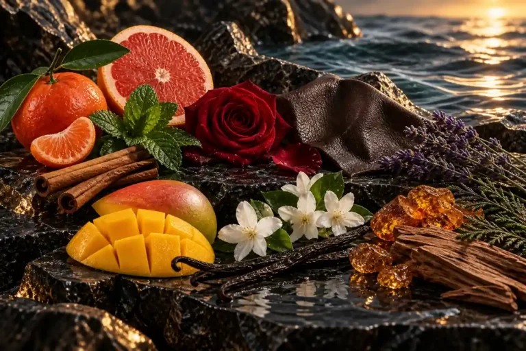 Perfumes similares a Paco Rabanne: las mejores equivalencias 5 Mandarina, pomelo, menta, canela, rosa, cuero, agua marina, lavanda, vainilla, jazmín, mango, ámbar y cedro