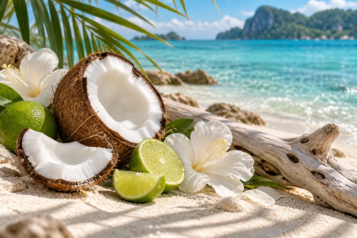Lima, coco, flores blancas y maderas de un perfil similar a Virgin Island Water