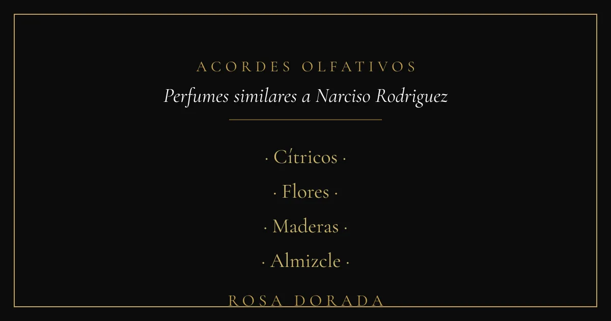 Perfumes similares a Narciso Rodriguez: las mejores equivalencias 2 Acordes olfativos - perfumes similares a narciso rodriguez