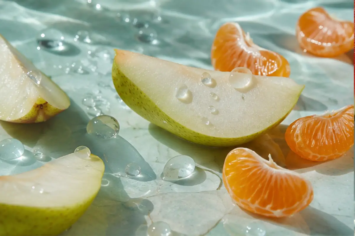 Pera, calone y mandarina del perfume equivalente a Sorbetto Rosso 267