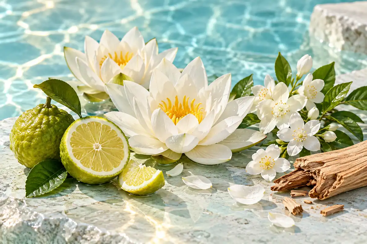 Cítricos, flores acuáticas, jazmín y maderas de perfumes similares a Tous