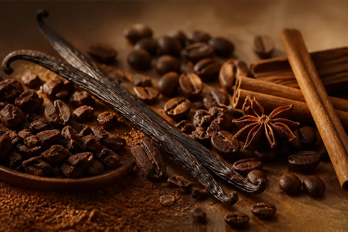 Vainilla con café, cacao y especias en una combinación gourmand