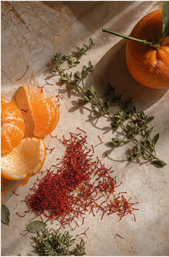 Mandarina, azafrán y tomillo del perfume equivalente a Ange ou Démon 99