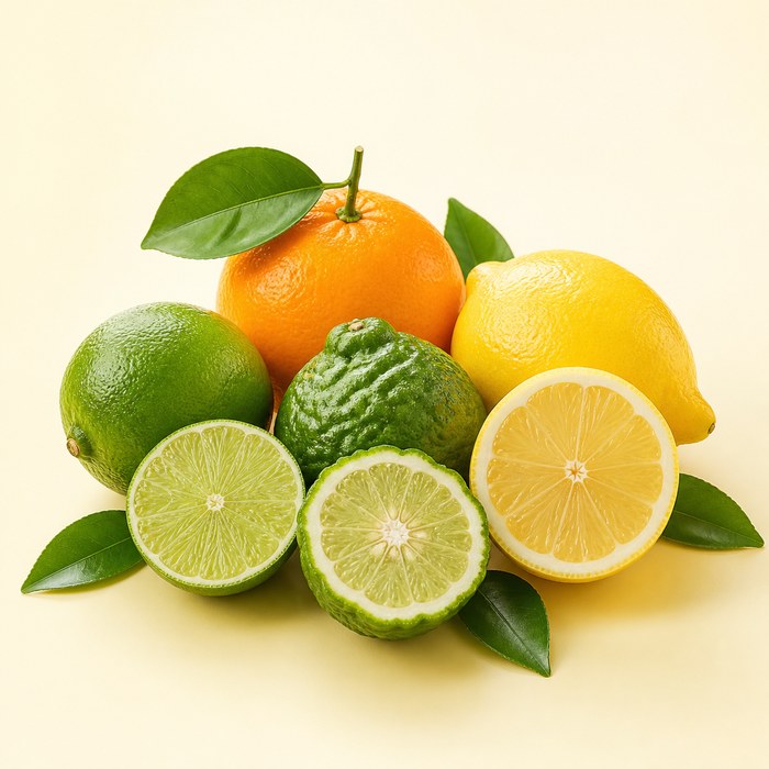 Naranja limón lima y bergamota para perfumes cítricos