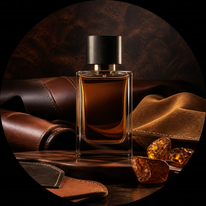 Selección de perfumes con cuero