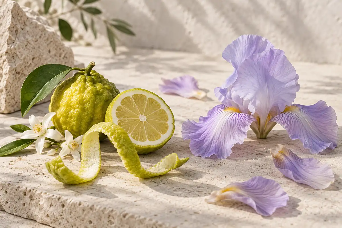 Bergamota e iris de la salida del perfume equivalente Essence J144