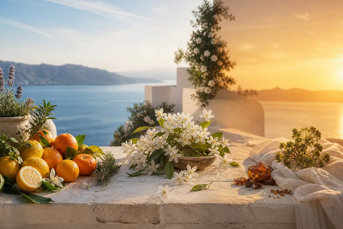 Perfume equivalente a Neroli Portofino Tom Ford 3 Evolución de cítricos y flores blancas hacia un fondo limpio y ambarado