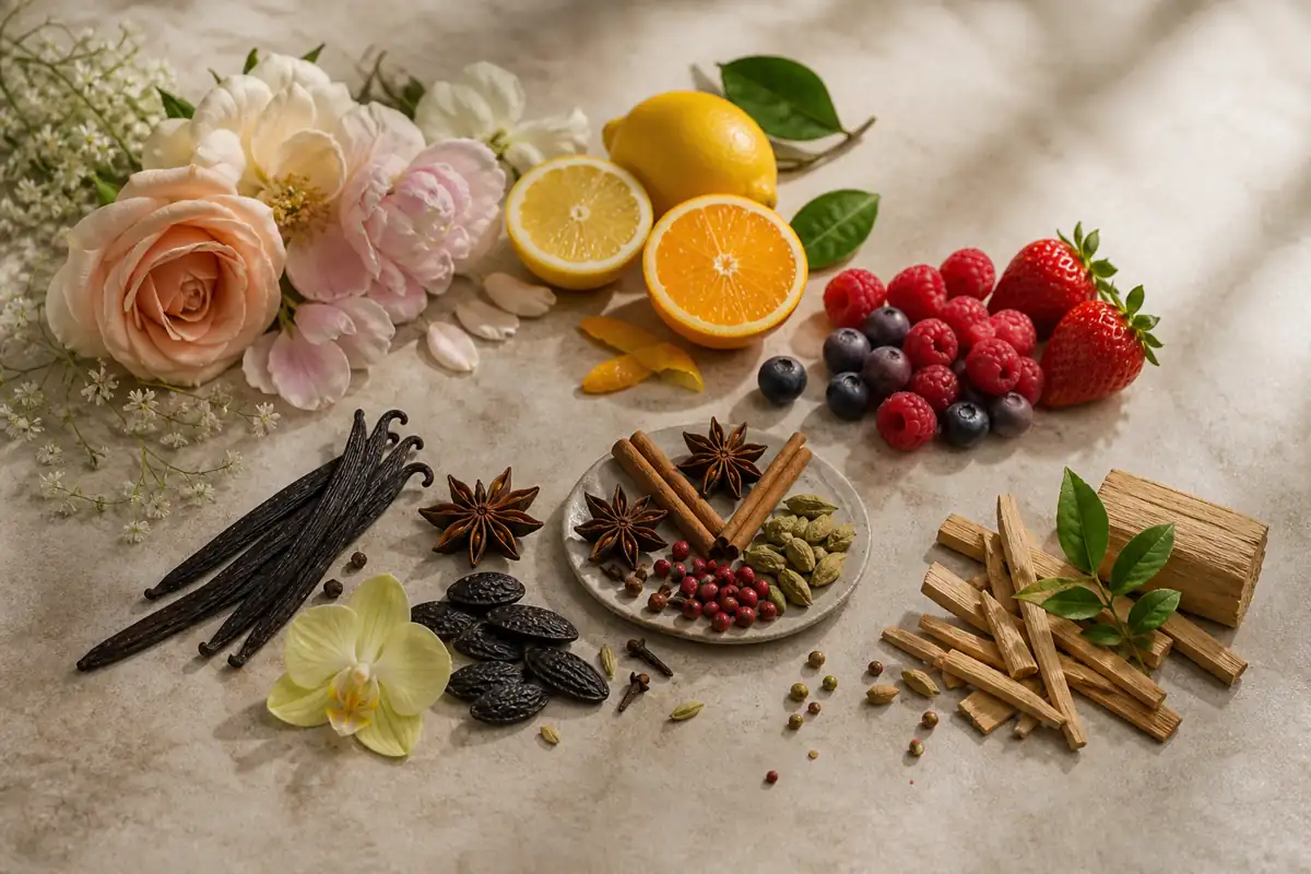 Perfumes equivalentes para mujer: Descubre fragancias de calidad a un precio accesible 3 Familias olfativas de perfumes para mujer similares con flores, cítricos, frutas, vainilla y maderas