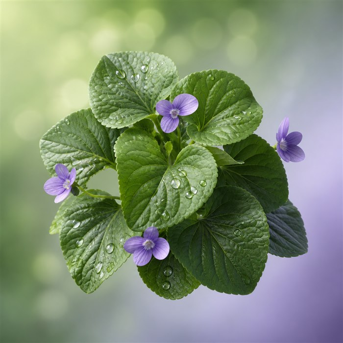 Selección de perfumes con hojas de violeta
