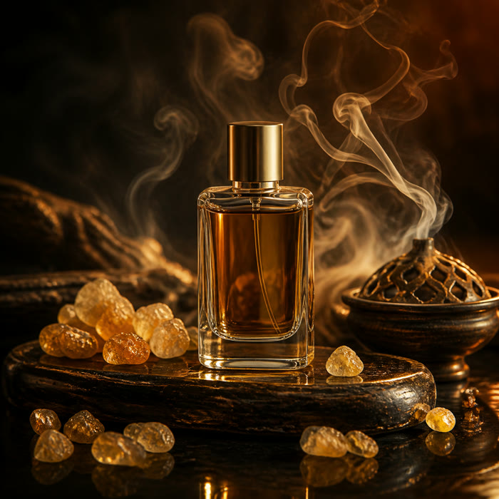 Selección de perfumes con incienso