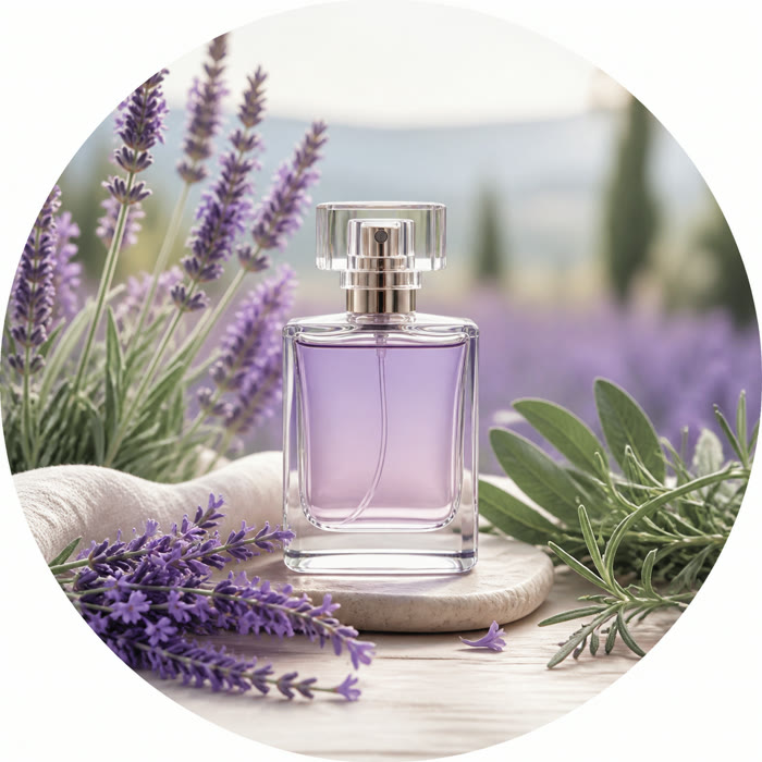 Selección de perfumes con lavanda
