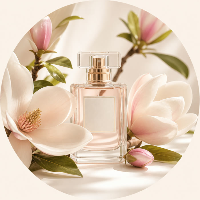 Selección de perfumes con magnolia