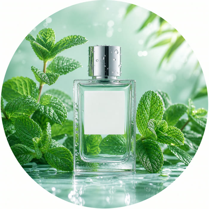 Selección de perfumes con menta