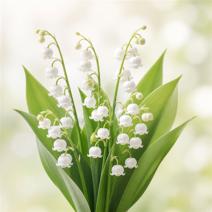 Flores blancas de muguete o lirio de los valles