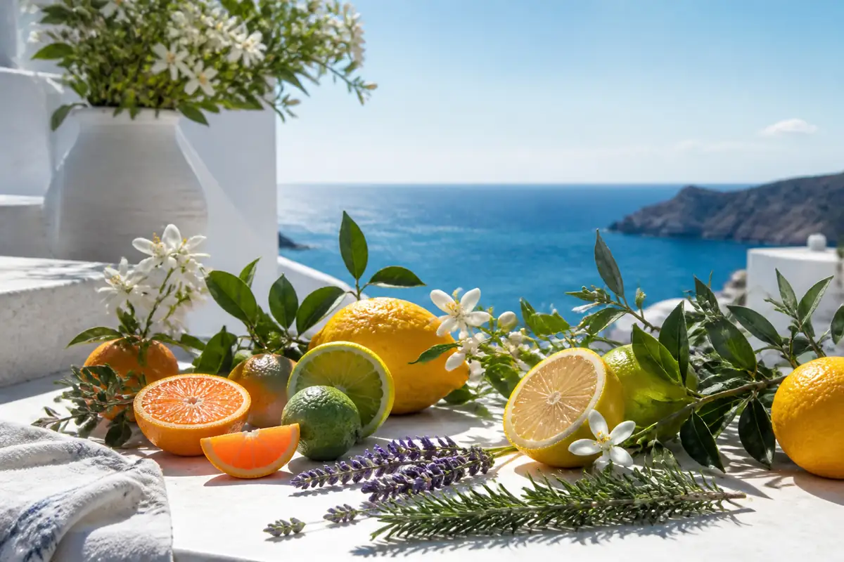 Perfume equivalente a Neroli Portofino Tom Ford 1 Bergamota, limón, mandarina y neroli en una terraza mediterránea