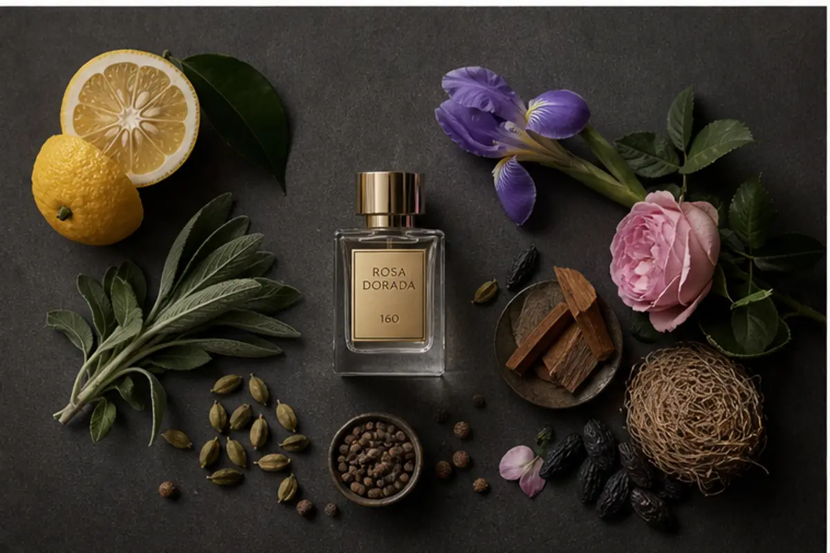 Perfume equivalente a Emporio Armani He: notas y uso 2 Yuzu, salvia, cardamomo, nuez moscada, lirio, sándalo y vetiver del equivalente a Emporio Armani He