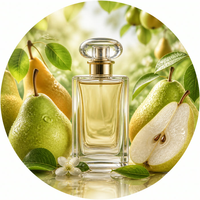 Selección de perfumes con pera