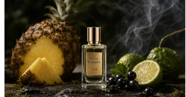 Perfume equivalente a Aventus de Rosa Dorada con piña, grosella negra, bergamota y abedul