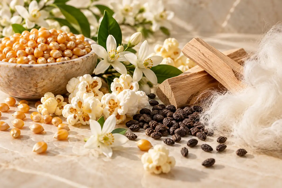 Palomitas, almizcle, sándalo y flor de azahar del corazón de la referencia 389
