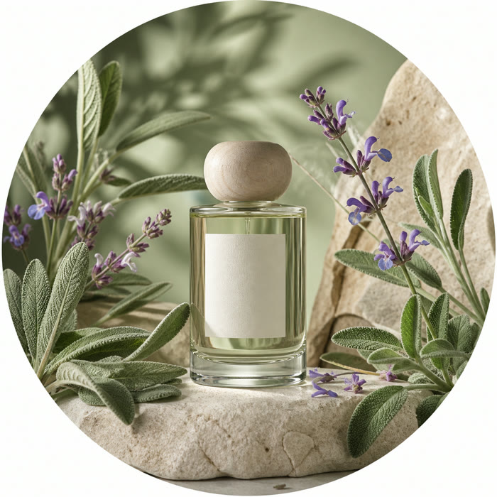 Selección de perfumes con salvia