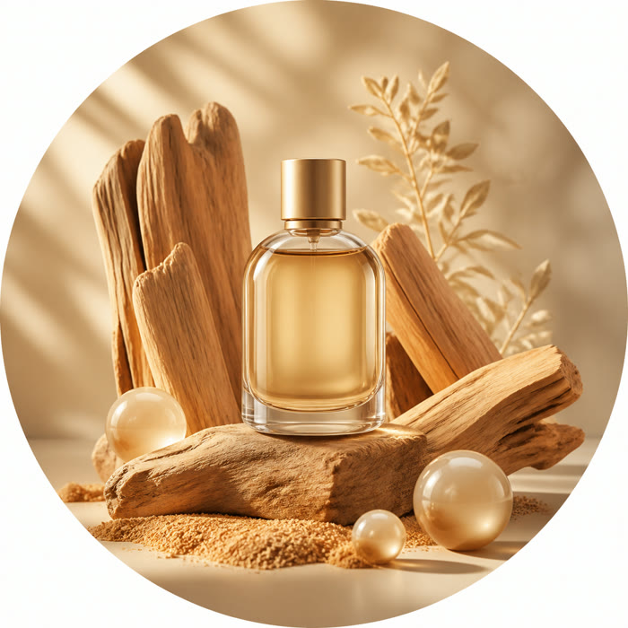 Selección de perfumes con sándalo