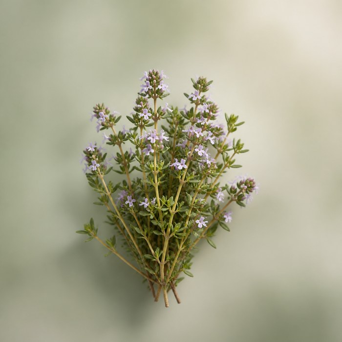 Ramas frescas de tomillo para perfumes aromáticos