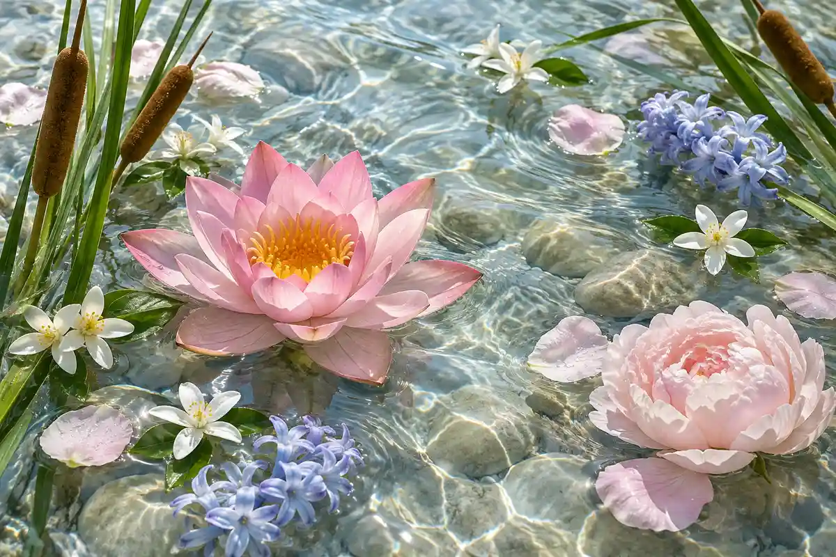 Loto, peonía y flores acuáticas del perfume Un Jardin Sur le Nil U2