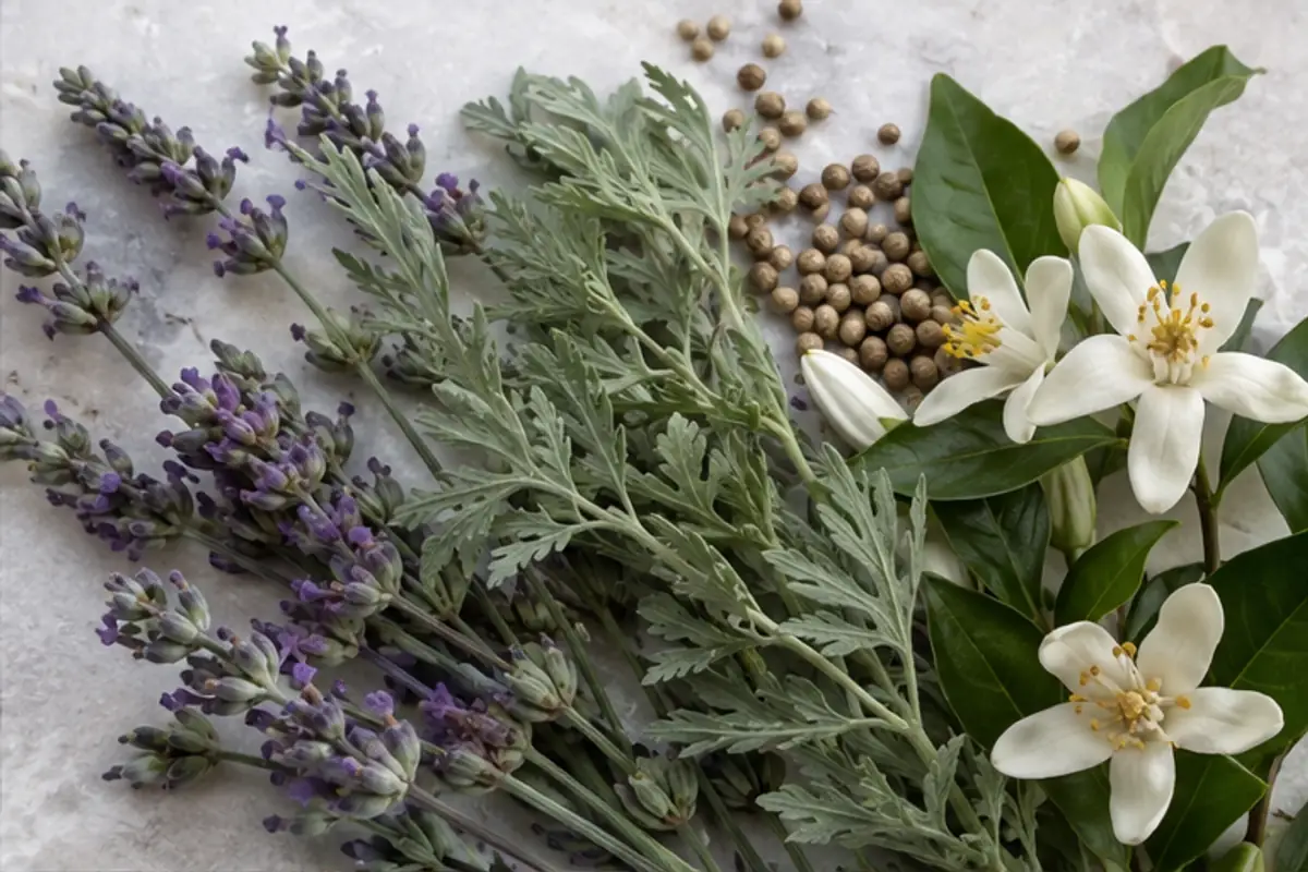 Perfume equivalente a Kouros 162: guía completa y notas 2 Lavanda, flor de azahar, artemisa y cilantro de la salida del perfume equivalente a Kouros 162