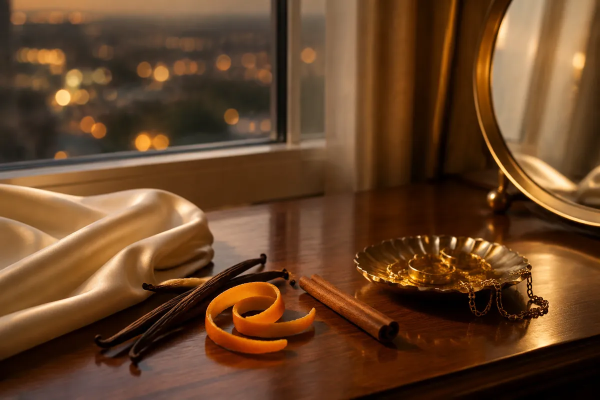 Ambiente de noche cálida para usar el perfume equivalente a Lira Xerjoff