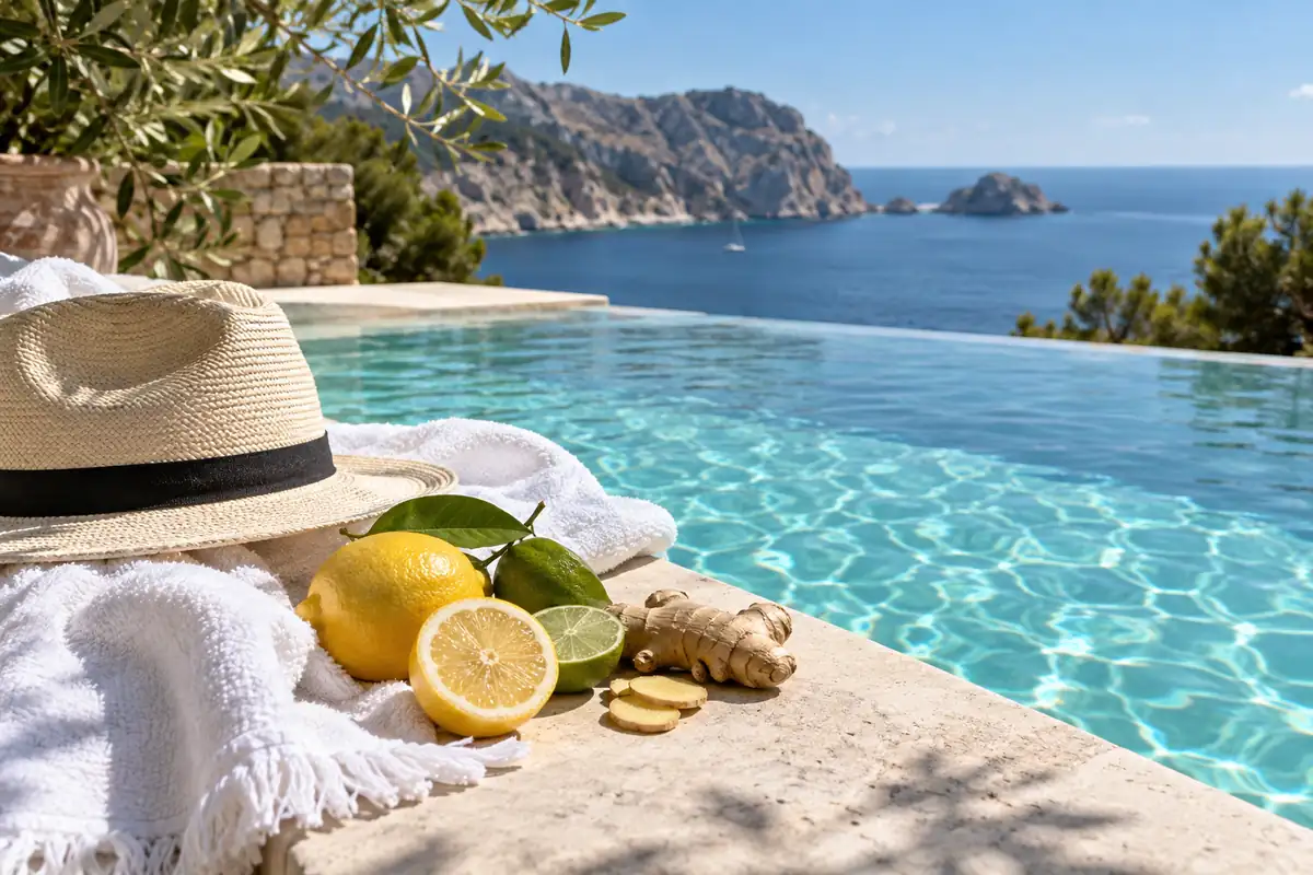 Ambiente de piscina y verano para el perfume equivalente a Afternoon Swim