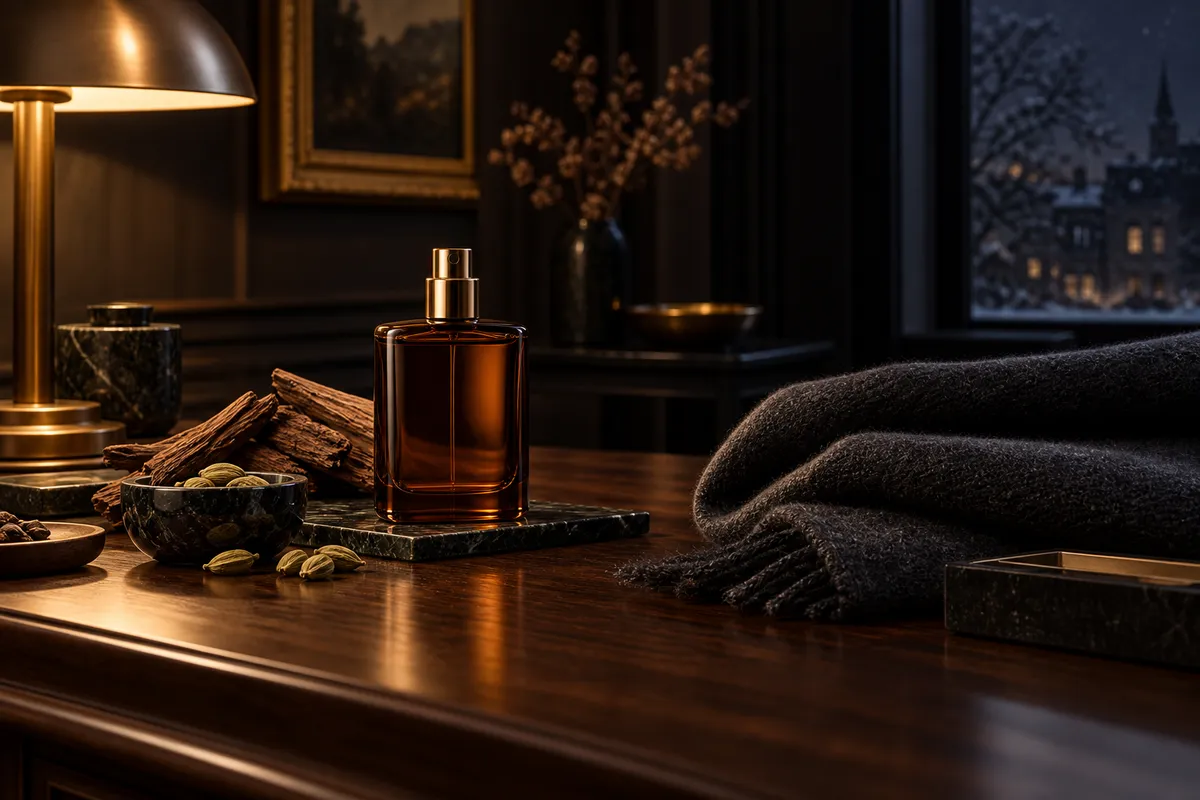 Ambiente formal de noche para el perfume equivalente a Boss Bottled Elixir