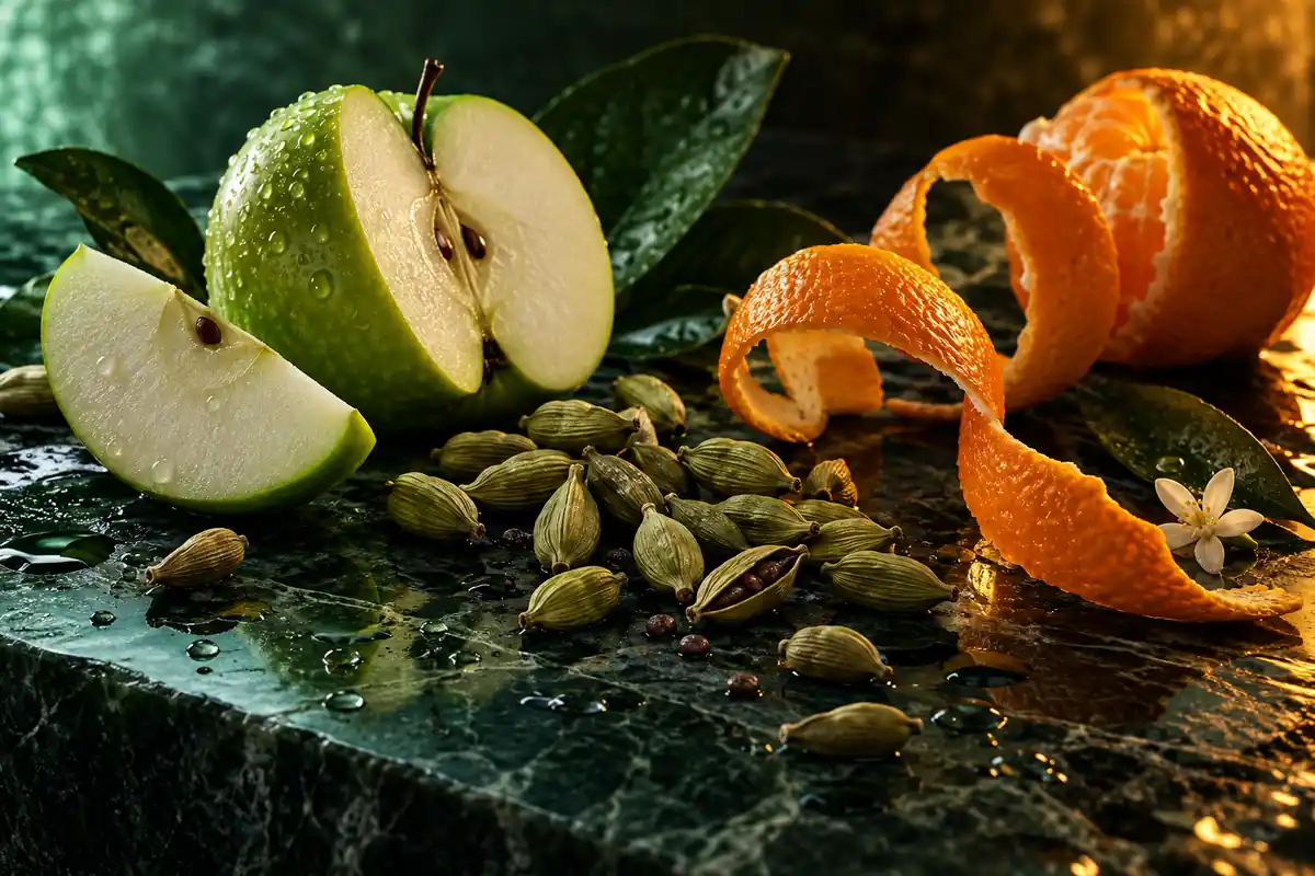 Cardamomo manzana verde y mandarina de Armani Code Profumo equivalente