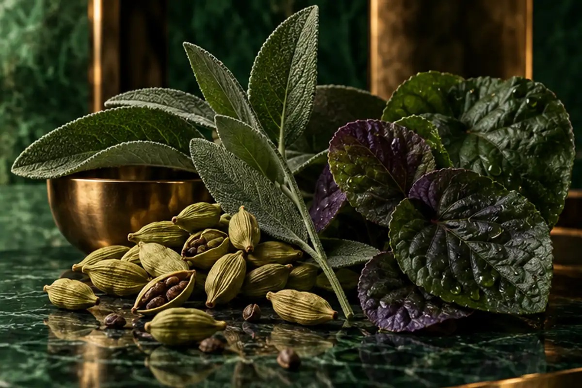 Cardamomo salvia y hojas de violeta referencia 603