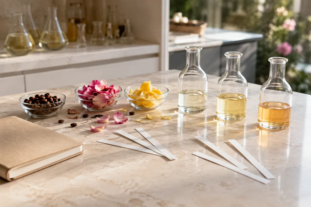 Tiras olfativas para comparar perfumes femeninos antes de elegir