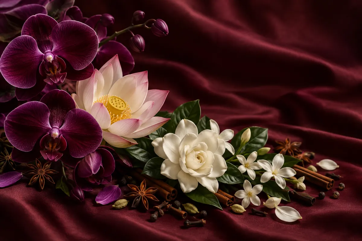 Orquídea, gardenia, jazmín y especias del perfume equivalente a Black Orchid
