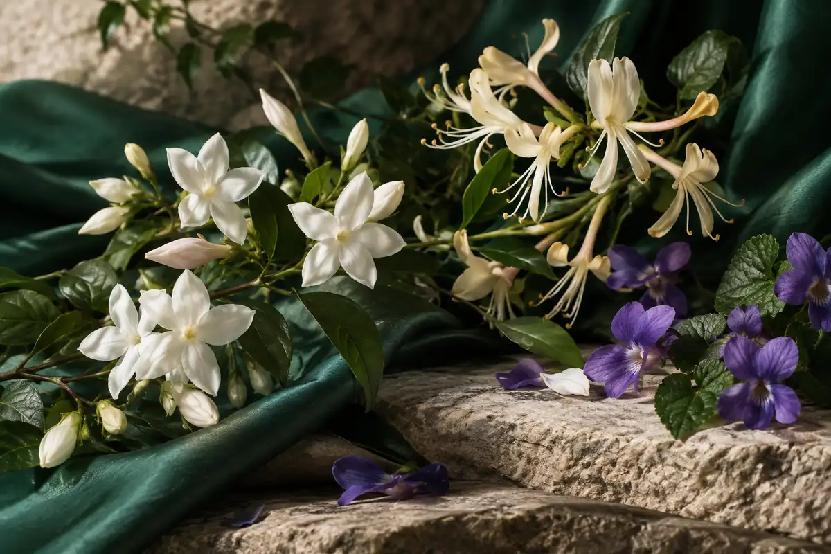 Jazmín, madreselva y violeta del perfume equivalente a Loveme the Emerald Elixir