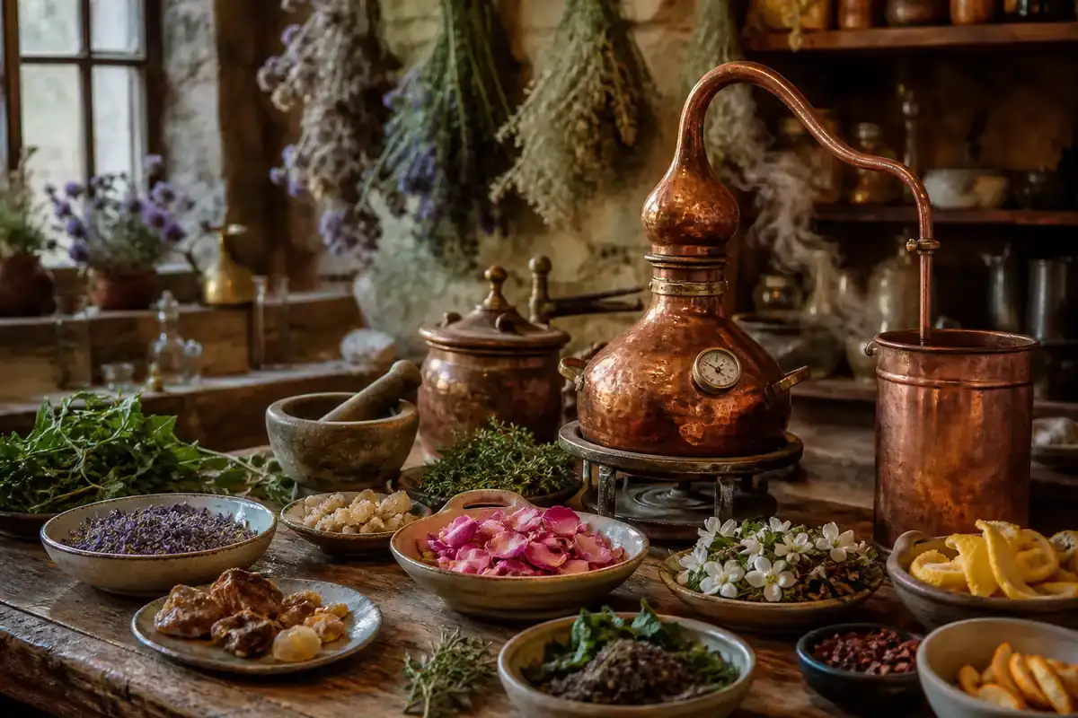 Colonias de equivalencia: historia, evolución y popularidad 3 Historia de las colonias de equivalencia con alambique, flores, cítricos y materias aromáticas